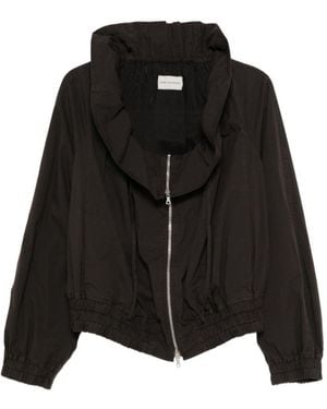 Dries Van Noten Cotton Blend Ruffled Jacket - Black