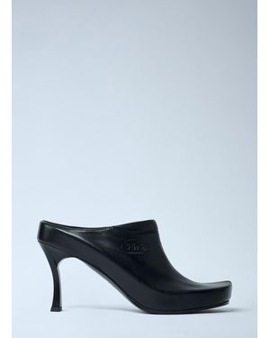 サンダル・ミュール BALENCIAGA Printed Satiin Knife Bow Mules Women's Knife Bow Sandal in Black/silver | Balenciaga US
