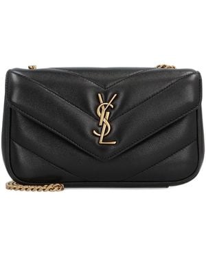 ショルダーバッグ・ポシェット LOULOU MINI LEATHER SHOULDER BAG WITH CHEVRON STITCHINGS Saint Laurent Loulou Mini Leather Shoulder Bag With Chevron