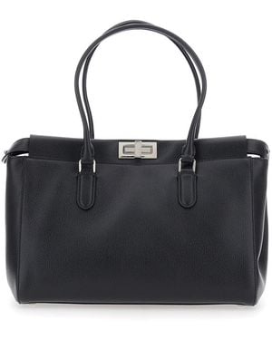 Fendi 'Pekaboo Tote Small' Shoulder Bag With Turn-Lock Closure - Black