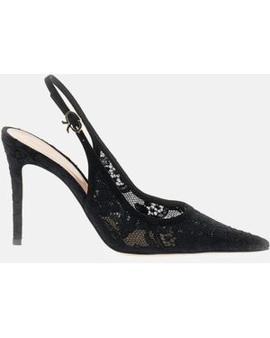 Gianvito Rossi Dãcolletã Sling Lyon Rete Camoscio - Black