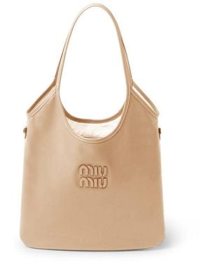 Miu Miu Ivy Leather Bag - Natural