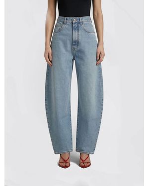 Alaïa Baggy Cotton Denim Jeans Alaia - Blue