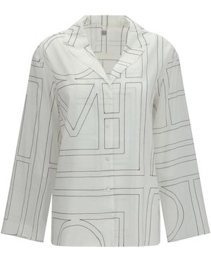 TOTEME Pj Monogram Cotton Shirt - White