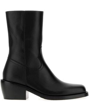 Dries Van Noten Leather Boots - Black