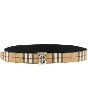 Burberry Logo Buckle Reversible Belt - White