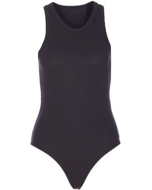 Tシャツ・カットソー ALAIA BLACK SLEEVELESS RIBBED BODYSUIT ALAÏA BLACK SCULPTING RIB JERSEY BODYSUIT | ALAÏA AM