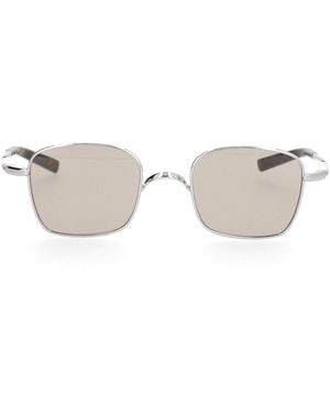 Saint Laurent Square Metal Sunglasses - White