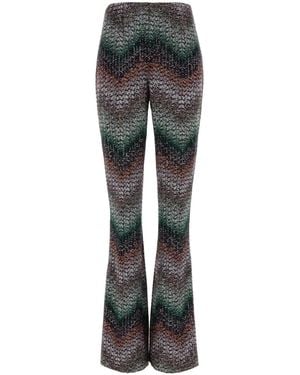 Missoni Embroidered Viscose Blend Flared Pant - Black