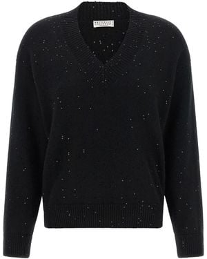 Brunello Cucinelli 'Diamante' Sweater - Black