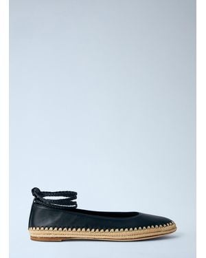 Max Mara Leather Espadrille Flats - White