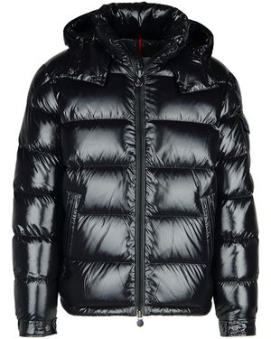 Moncler 'Maya' Shiny Nylon Down Jacket - Black