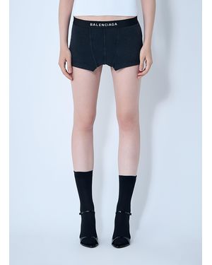 ●送料込●BALENCIAGA●Cut Off Skir Balenciaga Cut Off Brief Skirt in Faded Washed Black | FWRD