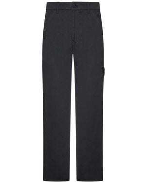 Stone Island Regular Fit Pants With Badge - Blue