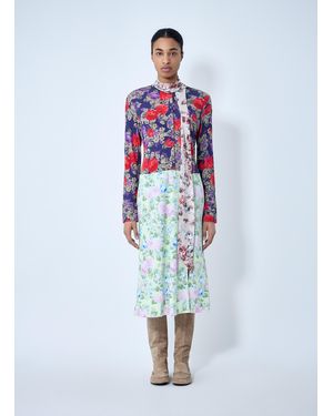 Acne Studios Floral Printed Midi Dress - Blue