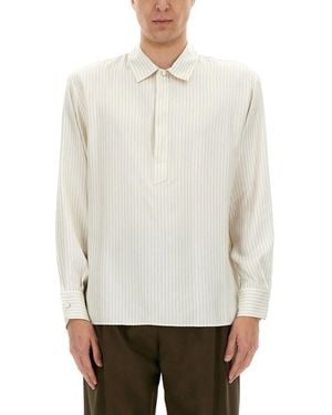 Saint Laurent Striped Tunic Shirt - White
