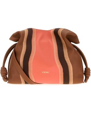 Loewe Printed Nappa Leather Medium Flamenco Clutch - Orange