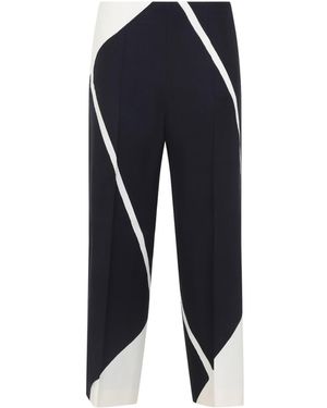 Alberta Ferretti Twill Printed Pants - Blue
