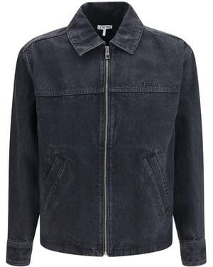 Loewe Zip-Up Denim Jacket - Blue
