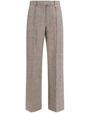 Burberry Tailored Linen And Wool-Blend Pants - Gray