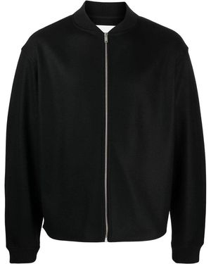 Jil Sander Band-Collar Wool Bomber Jacket - Black