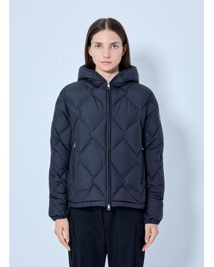 Moncler Arvouin Hooded Diamond-Quilted Short Down Jacket - Blue