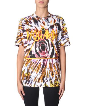 DSquared² Tie-Dye Print Relaxed Fit T-Shirt - White