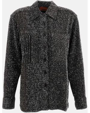 Missoni Caperdoni Textured Sequin Long-Sleeve Shirt - Black