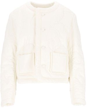 Celine Floral Quilted Jacket - White