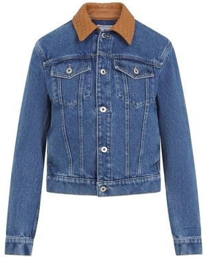 Bottega Veneta Denim Intrecciato Collar Jacket - Blue