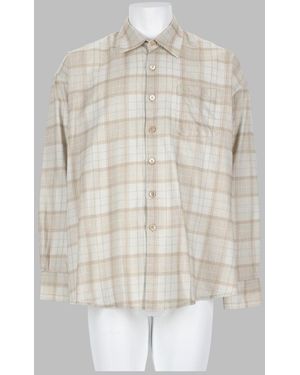 Our Legacy Relaxed-Fit Plaid Button-Up Shirt - White