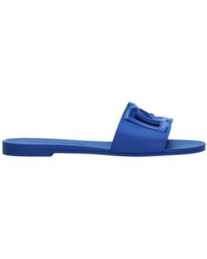 Dolce & Gabbana Dolce&Gabbana Dg Logo Rubber Beachwear Slide Sandals - Blue