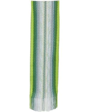Missoni Zig-Zag Motif Viscose Scarf - Green