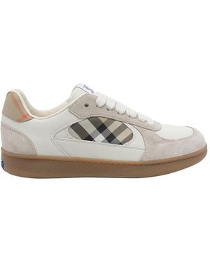 Burberry Terrace Check Sneakers - Gray
