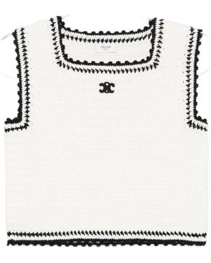 Celine Crochet Cotton Top - Black