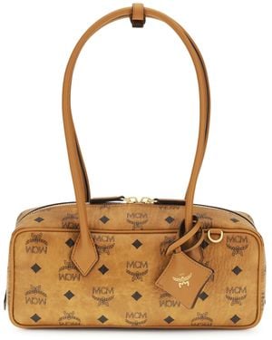 MCM Aren East West Visetos Shoulder Bag - Metallic