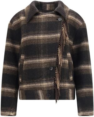 Isabel Marant Marant Etoile Galeane Wool-Blend Short Coat - Black