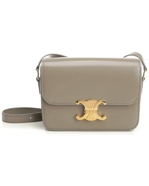 Celine Triomphe Teen Shiny Calfkin - White