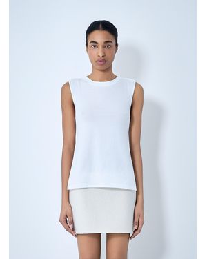 Rier Sleeveless Cotton Tank Top - White