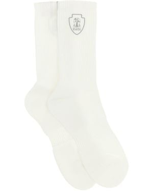 Brunello Cucinelli 'Tennis' Logo Tights - White