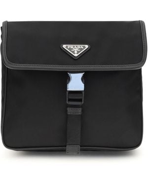 Prada Re-Nylon And Saffiano Shoulder Bag - Black
