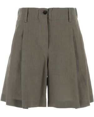 Brunello Cucinelli Sage Green Linen Shorts