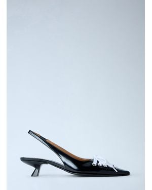 Marni Slingback Kitten Heel Pumps - White