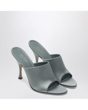 Gucci Ocean Satin Slider Sandal - Gray