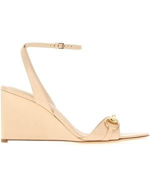 Gucci Ivory Leather Sandals - Natural
