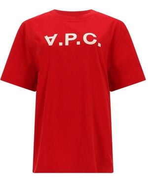 A.P.C. Logo Crew Neck T-Shirt - Red