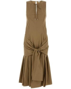 Loewe Camel Poplin Dress - Natural