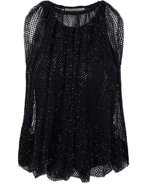Sportmax Embellished Round Neck Top - Black