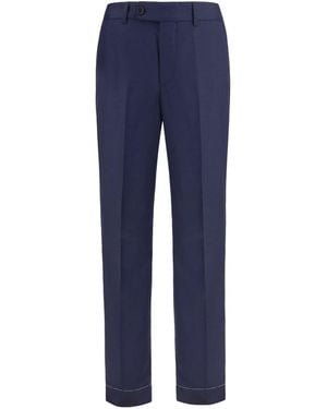 Brunello Cucinelli Tailored Virgin Wool Pants - Blue