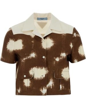 Prada Printed Cotton Shirt - Brown